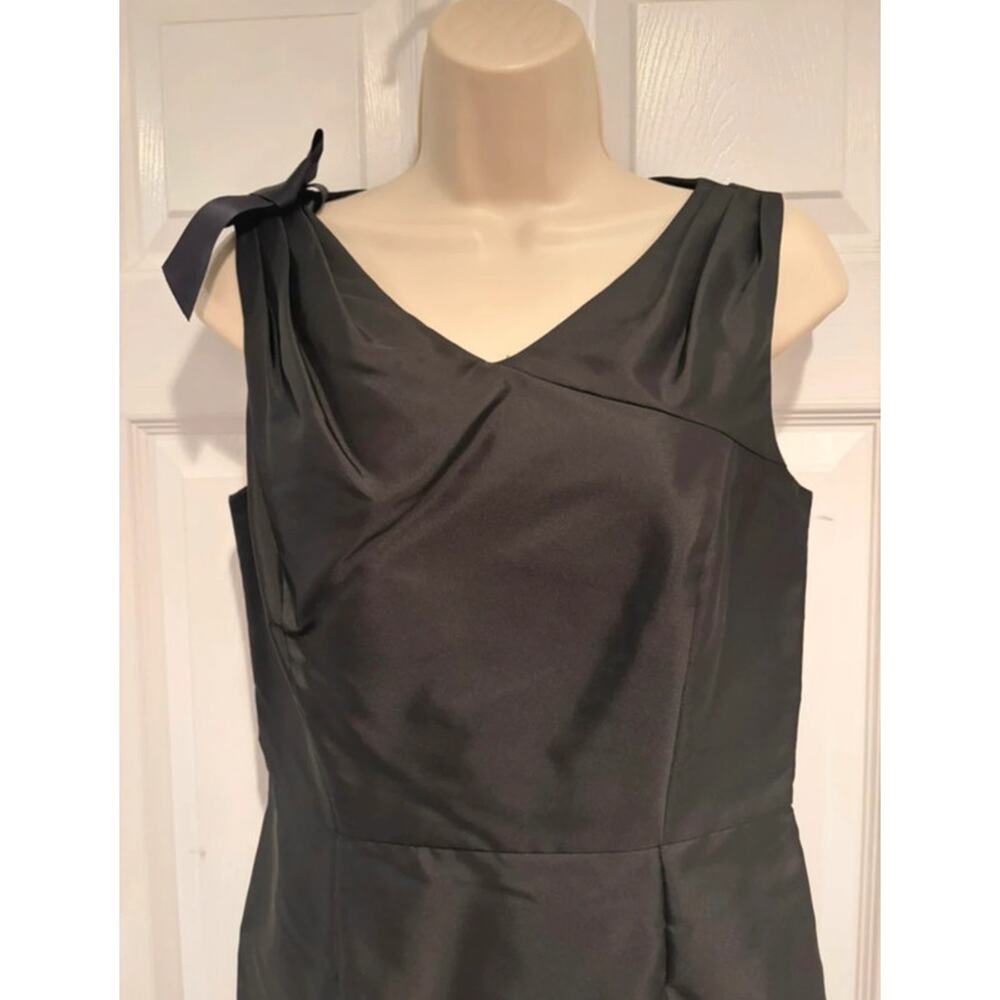 Brooks Brothers NWT Black Satin Cocktail Dress Bow Sheath Size 4 Elegant $398